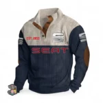 Stylish Sedan Men's Stand Up Collar Base Shirt CAR487 - Navy Blue