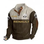 European Automobile Men's Stand Up Collar Base Shirt CAR487 - Brown