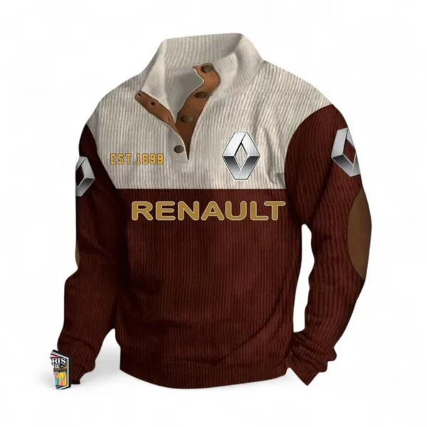 Passenger Vehicle Men's Stand Up Collar Base Shirt CAR487 - Dark Red