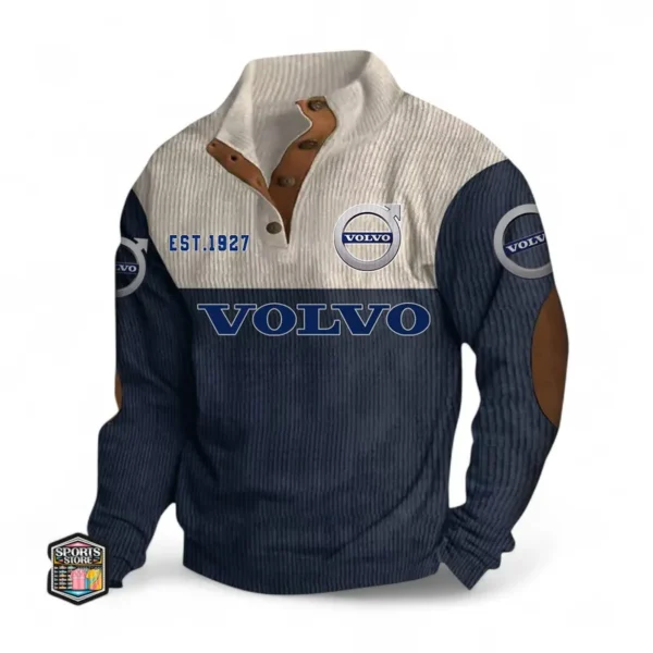 Compact SUV Men's Stand Up Collar Base Shirt CAR487 - Navy Blue