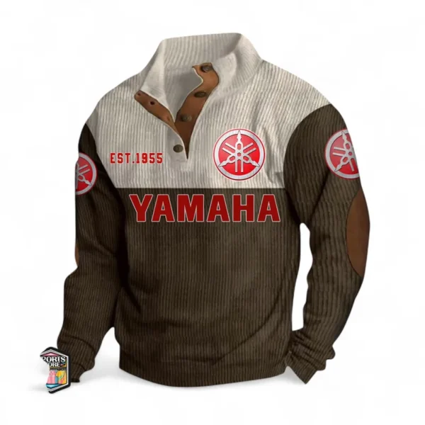 Motorbike Men's Stand Up Collar Base Shirt CAR487 - Brown