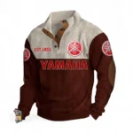 Dual-Sport Bike Men's Stand Up Collar Base Shirt CAR487 - Dark Red