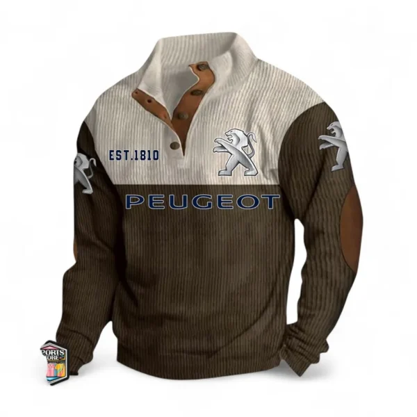 Family Auto Men's Stand Up Collar Base Shirt CAR487 - Brown