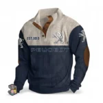 European Sedan Men's Stand Up Collar Base Shirt CAR487 - Navy Blue