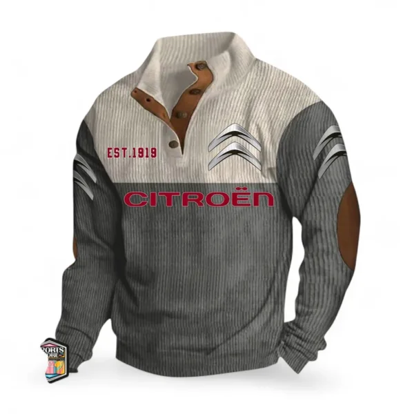 Efficient Vehicle Men's Stand Up Collar Base Shirt CAR487 - Gray