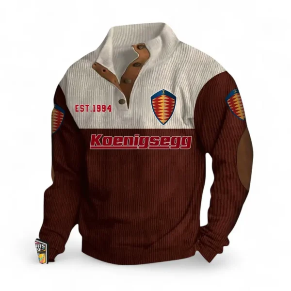 Luxury Performance Car Men's Stand Up Collar Base Shirt CAR487 - Dark Red