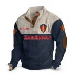 Exotic Supercar Men's Stand Up Collar Base Shirt CAR487 - Navy Blue