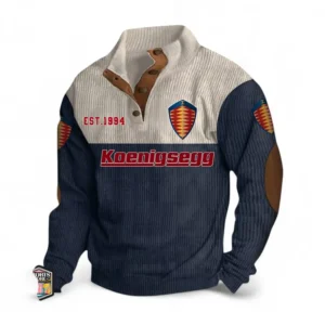 Exotic Supercar Men's Stand Up Collar Base Shirt CAR487 - Navy Blue