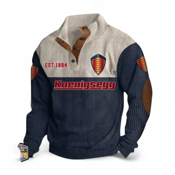 Exotic Supercar Men's Stand Up Collar Base Shirt CAR487 - Navy Blue