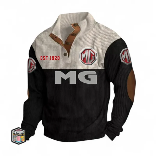 Classic British Car Men's Stand Up Collar Base Shirt CAR487 - Black