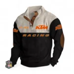 Rally Bike Men's Stand Up Collar Base Shirt CAR487 - Black