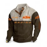Extreme Terrain Bike Men's Stand Up Collar Base Shirt CAR487 - Brown