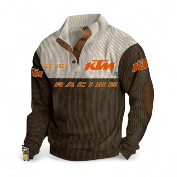 Extreme Terrain Bike Men's Stand Up Collar Base Shirt CAR487 - Brown
