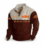 Lightweight Sport Motorcycle Men's Stand Up Collar Base Shirt CAR487 - Dark Red