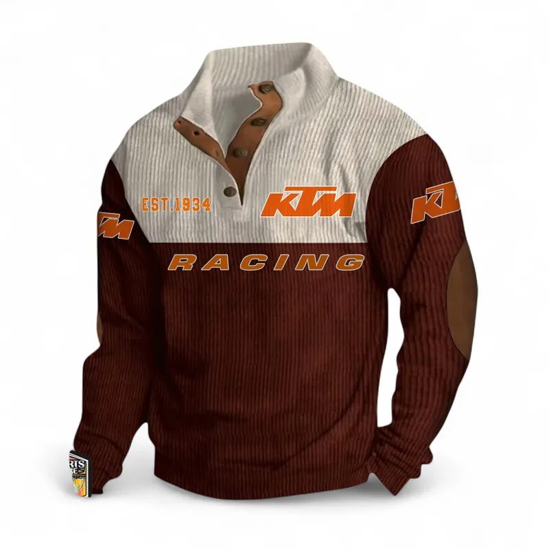 Lightweight Sport Motorcycle Men's Stand Up Collar Base Shirt CAR487 - Dark Red