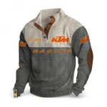 Trail Rider Bike Men's Stand Up Collar Base Shirt CAR487 - Gray