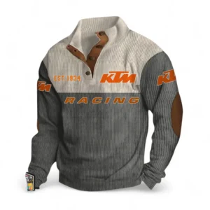 Trail Rider Bike Men's Stand Up Collar Base Shirt CAR487 - Gray