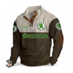 Urban Compact Auto Men's Stand Up Collar Base Shirt CAR487 - Brown