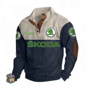 European Family Car Men's Stand Up Collar Base Shirt CAR487 - Navy Blue