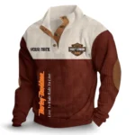 V-Twin Bike Men's Stand Up Collar Base Shirt CAR488 - Dark Red