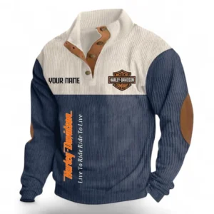 Custom Motorcycle Men's Stand Up Collar Base Shirt CAR488 - Navy Blue