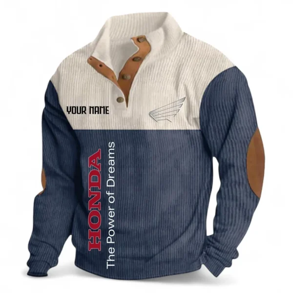 Dual-Sport Motorcycle Men's Stand Up Collar Base Shirt CAR488 - Navy Blue