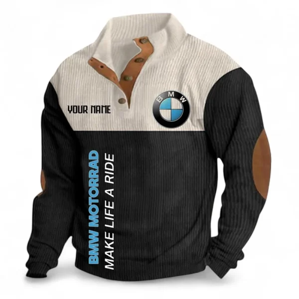 Street Motorcycle Men's Stand Up Collar Base Shirt CAR488 - Black