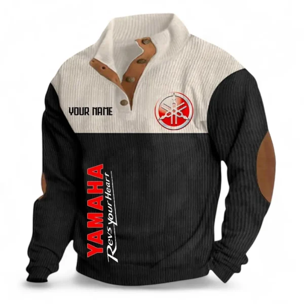 Two-Wheeler Men's Stand Up Collar Base Shirt CAR488 - Black