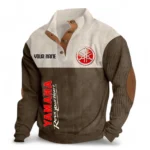 Dual-Sport Bike Men's Stand Up Collar Base Shirt CAR488 - Brown