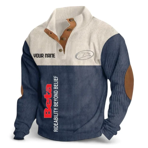 Dual-Sport Motorcycle Men's Stand Up Collar Base Shirt CAR488 - Navy Blue