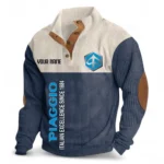 Compact Motorbike Men's Stand Up Collar Base Shirt CAR488 - Navy Blue