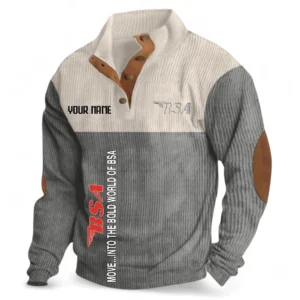 Collectible Bike Men's Stand Up Collar Base Shirt CAR488 - Gray