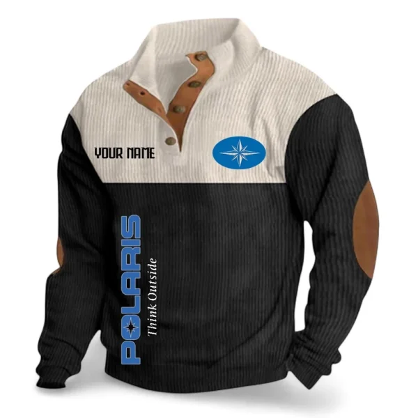 Off-Road Vehicle Men's Stand Up Collar Base Shirt CAR488 - Black