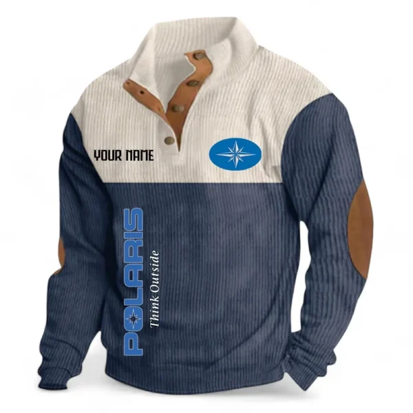 All-Terrain Ride Men's Stand Up Collar Base Shirt CAR488 - Navy Blue