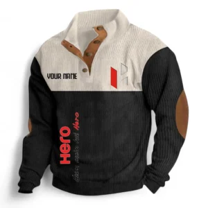 Efficient Two-Wheeler Men's Stand Up Collar Base Shirt CAR488 - Black