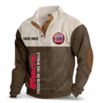 Lightweight Sport Bike Men's Stand Up Collar Base Shirt CAR488 - Brown