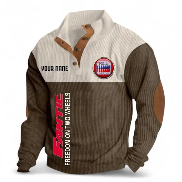 Lightweight Sport Bike Men's Stand Up Collar Base Shirt CAR488 - Brown
