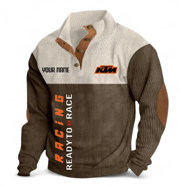 Adventure Motorcycle Men's Stand Up Collar Base Shirt CAR488 - Brown
