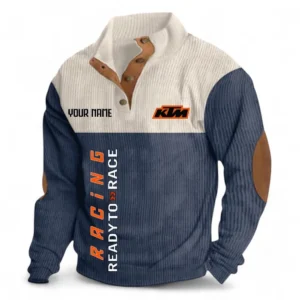 Motocross Motorcycle Men's Stand Up Collar Base Shirt CAR488 - Navy Blue