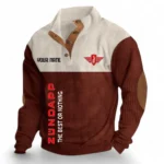Collector’s Bike Men's Stand Up Collar Base Shirt CAR488 - Dark Red