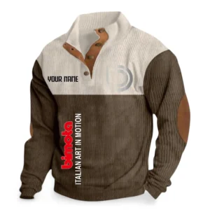 Boutique Performance Motorbike Men's Stand Up Collar Base Shirt CAR488 - Brown