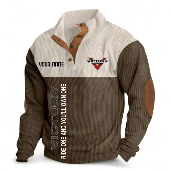 Long-Distance Bike Men's Stand Up Collar Base Shirt CAR488 - Brown