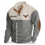 Heavyweight Motorcycle Men's Stand Up Collar Base Shirt CAR488 - Gray