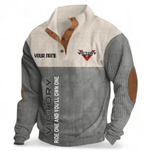 Heavyweight Motorcycle Men's Stand Up Collar Base Shirt CAR488 - Gray