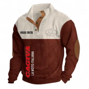 Compact Motorbike Men's Stand Up Collar Base Shirt CAR488 - Dark Red