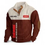 City Striker Men's Stand Up Collar Base Shirt CAR488 - Dark Red
