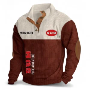 Outdoor Explorer Bike Men's Stand Up Collar Base Shirt CAR488 - Dark Red