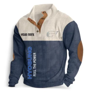 Compact Motorcycle Men's Stand Up Collar Base Shirt CAR488 - Navy Blue