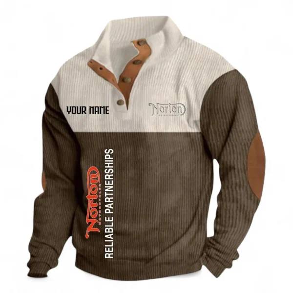 Lightweight Motorbike Men's Stand Up Collar Base Shirt CAR488 - Brown