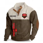 Racing Bike Men's Stand Up Collar Base Shirt CAR488 - Brown